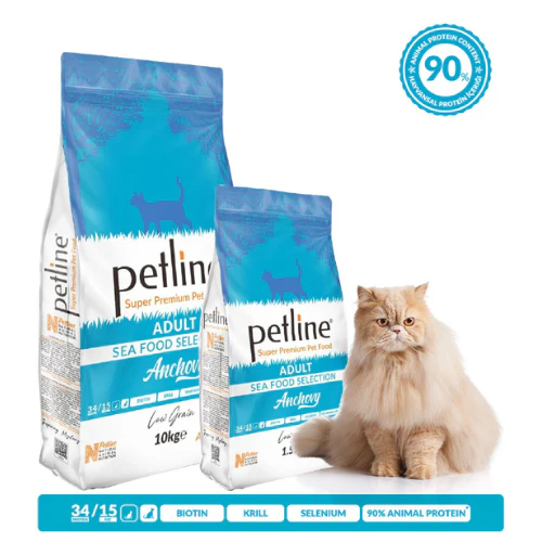PETLINE SUPER PREMIUM ADULT CAT FOOD SEA FOOD SELECTION 400 gram - Image 2